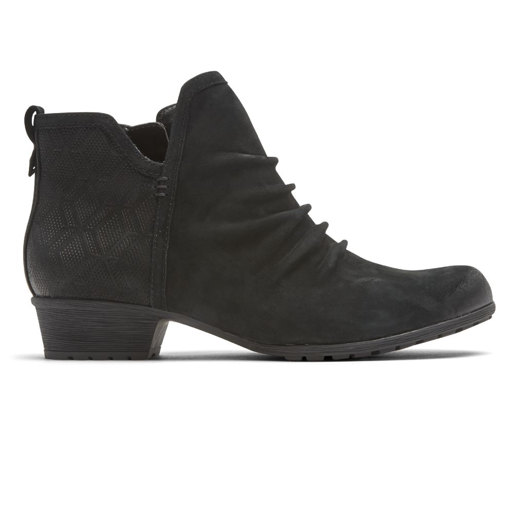 Rockport Women's Cobb Hill Gratasha 2 Panel Ankle Boots - Black - USA (6912FTISQ)